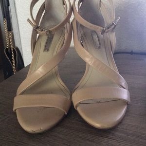 BCBG nude heel sandals